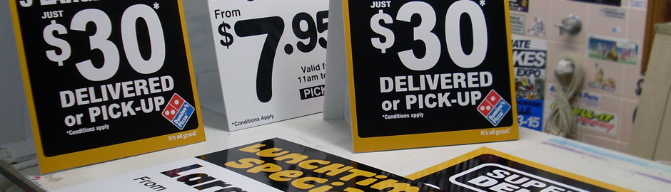 Dominos Pizza a-frames