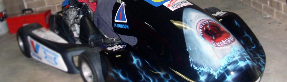 Go kart shark airbrush artwork